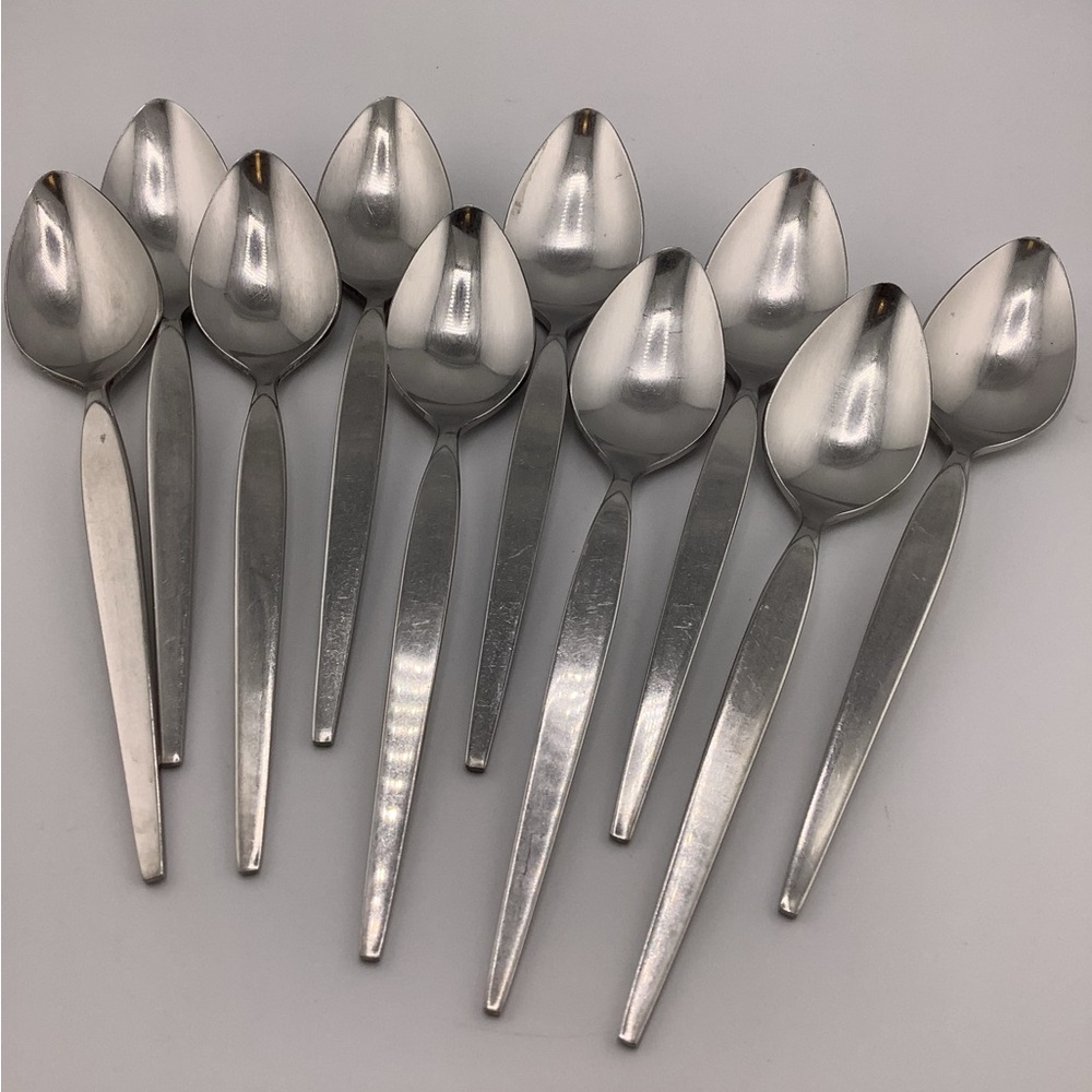 Lot of 11 Oneida Community Stainless Older “Satinique” Teaspoons - Picture 2 of 6